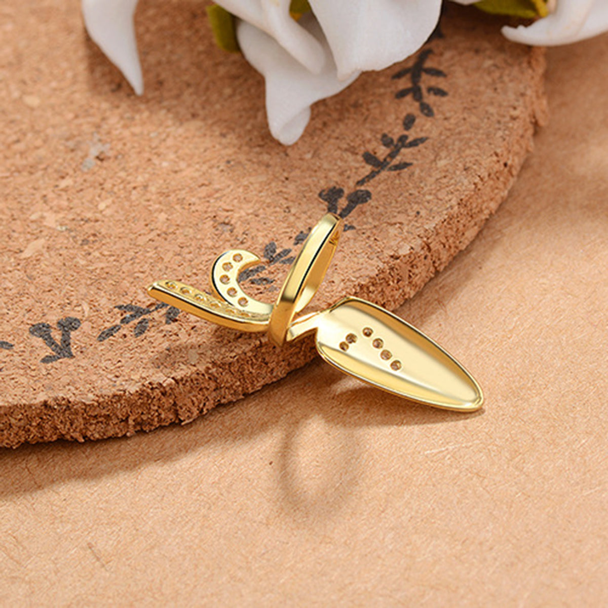 Leaf Cubic Zirconia 18K Gold Anti Tarnish Adjustable Nail Ring Bulk
