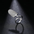 Studded Cubic Zirconia Silver Anti Tarnish Adjustable Nail Ring Bulk
