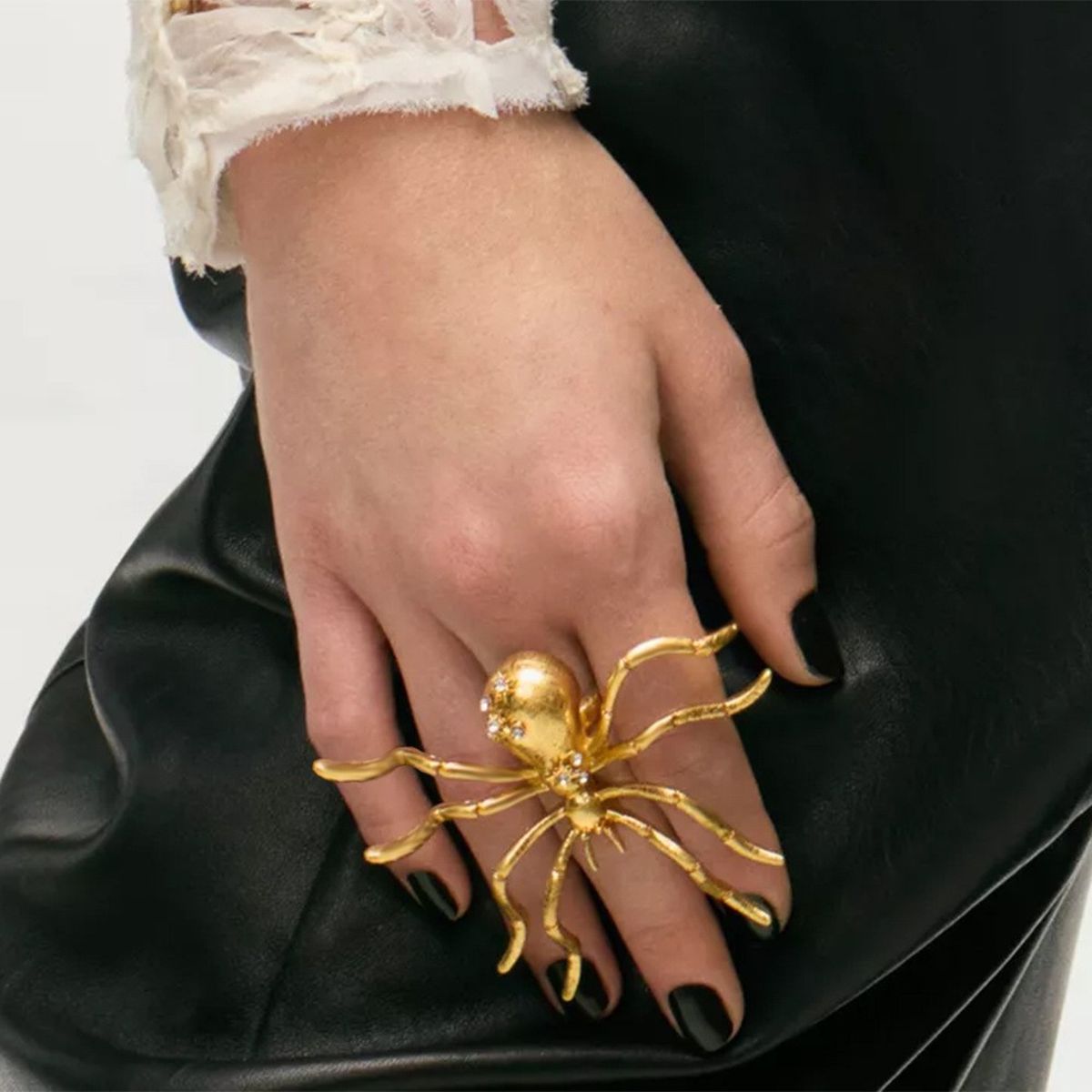 Spider Cubic Zirconia 18K Gold Adjustable Big Ring For Women Bulk