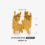 Beaten Finish 18K Gold Anti Tarnish Adjustable Ring For Women Bulk