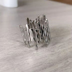 Beaten Finish 18K Gold Anti Tarnish Adjustable Ring For Women Bulk