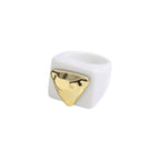 Dual Heart Triangle Cone Ball Gold Multicolor Retro Neon Ring Bulk