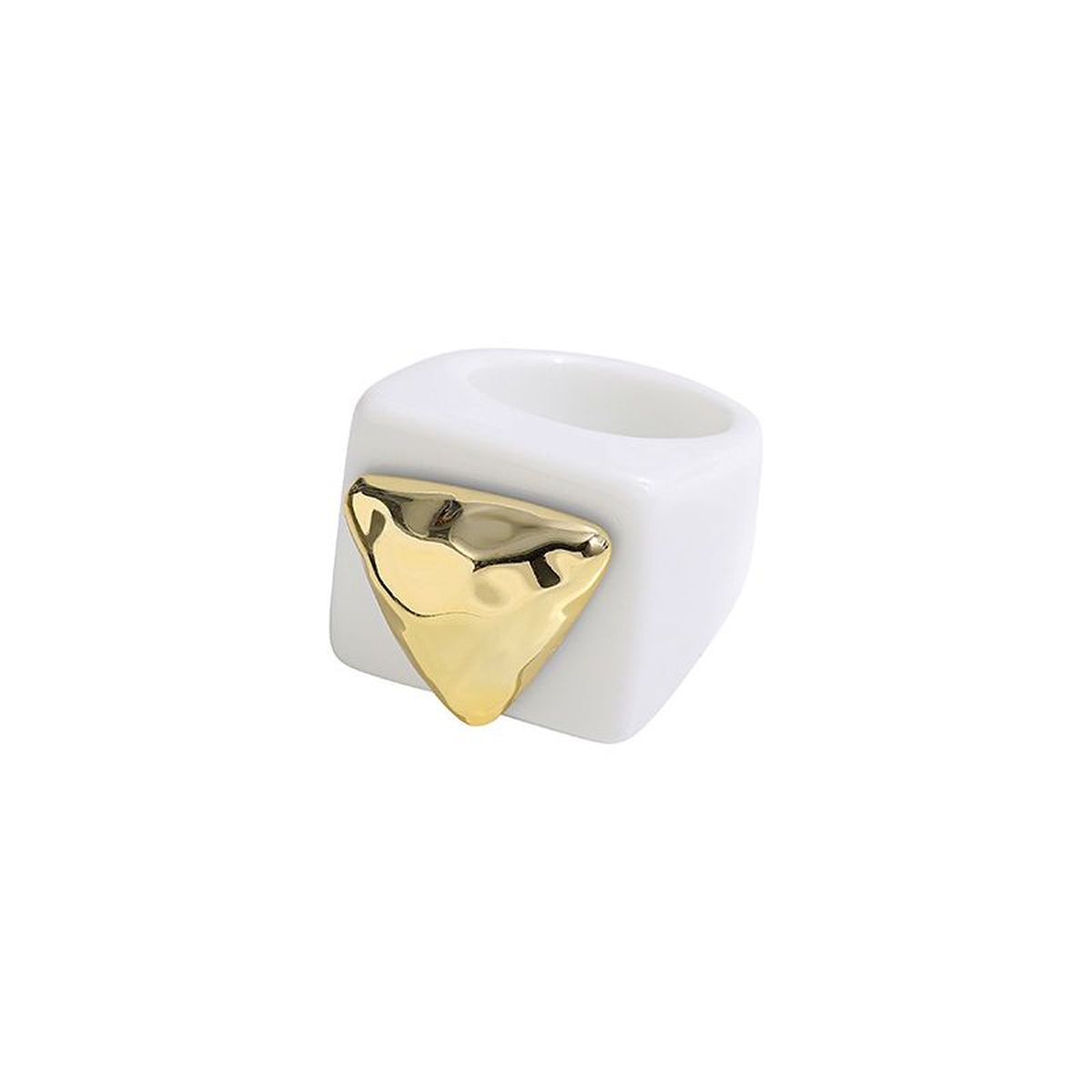 Dual Heart Triangle Cone Ball Gold Multicolor Retro Neon Ring Bulk