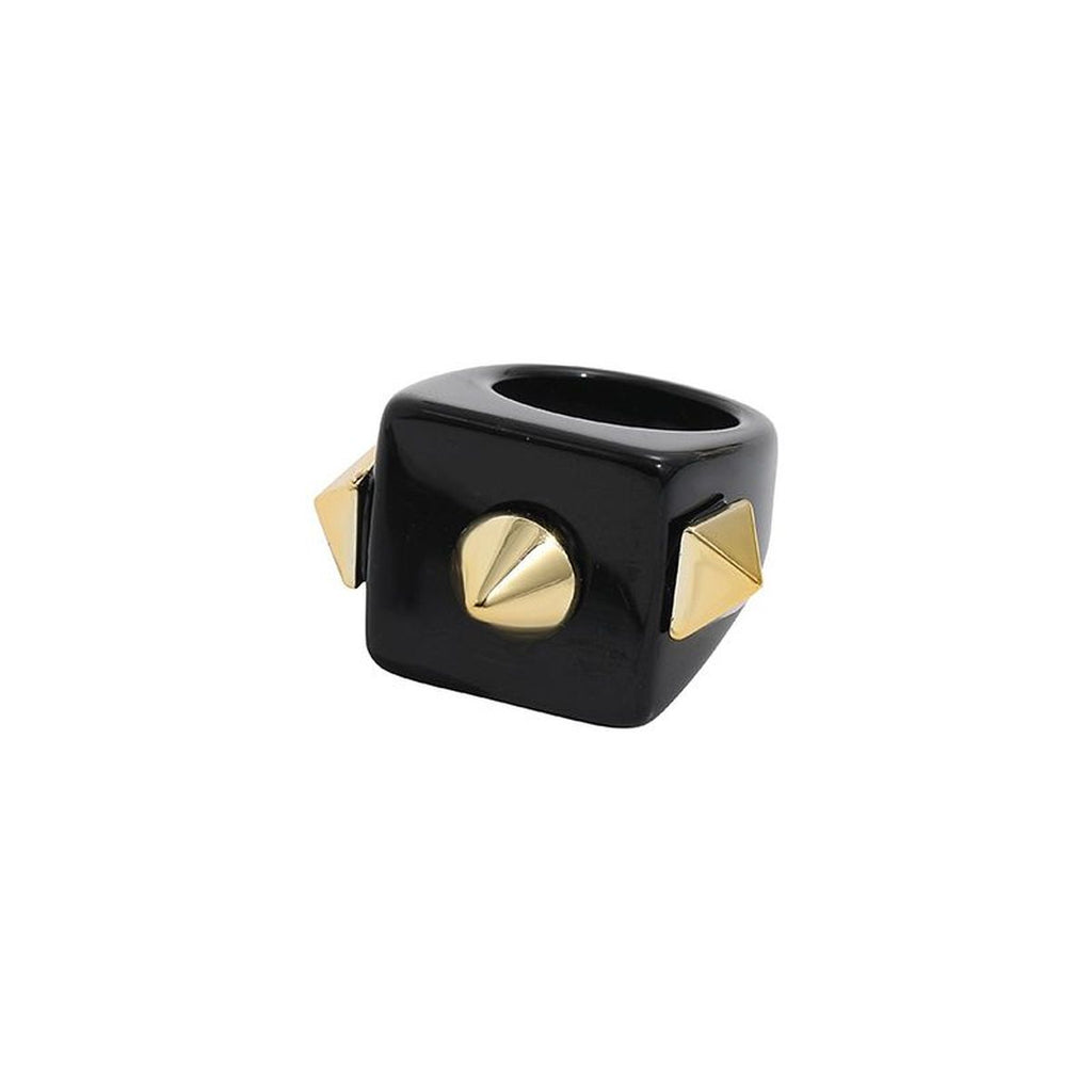 Dual Heart Triangle Cone Ball Gold Multicolor Retro Neon Ring Bulk