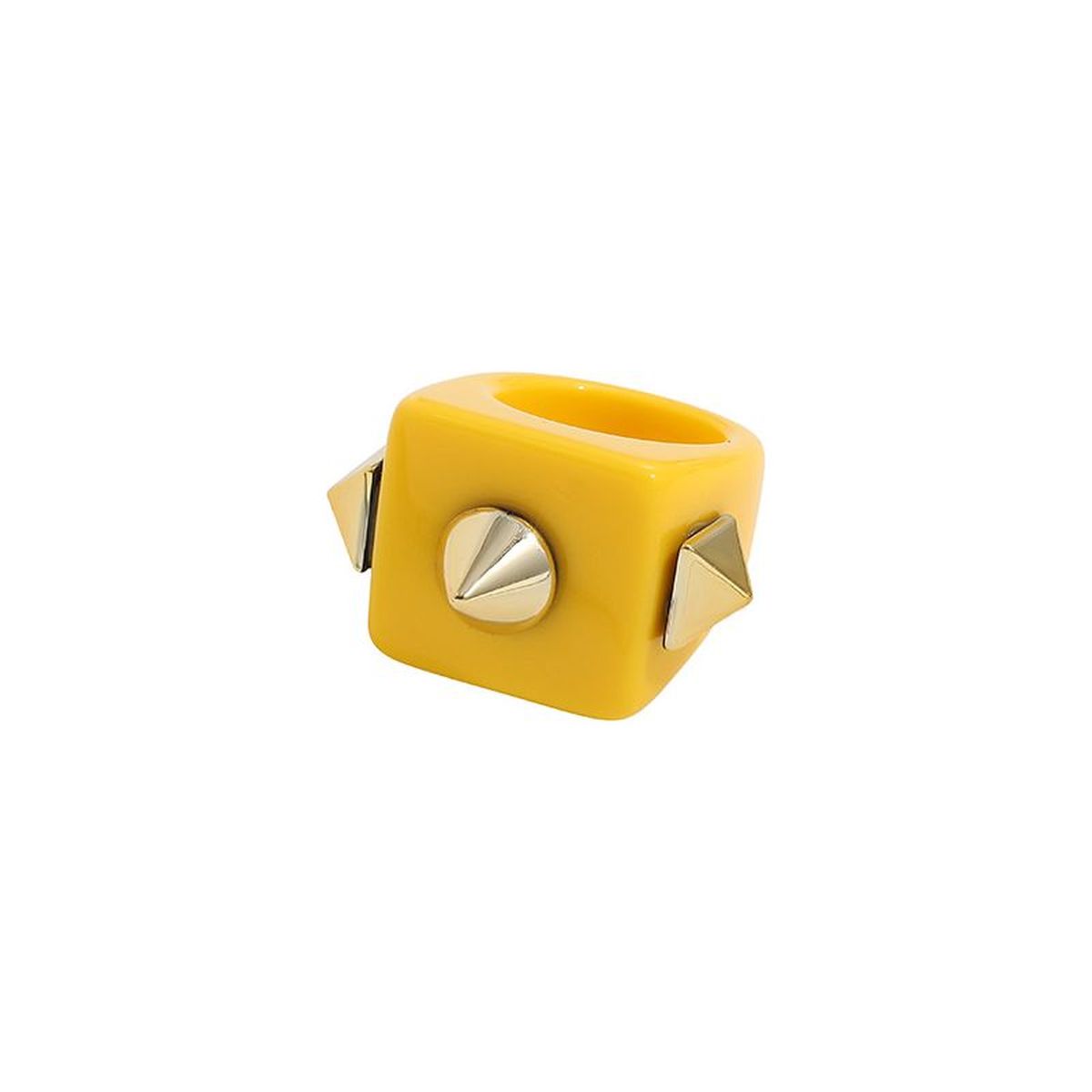 Dual Heart Triangle Cone Ball Gold Multicolor Retro Neon Ring Bulk