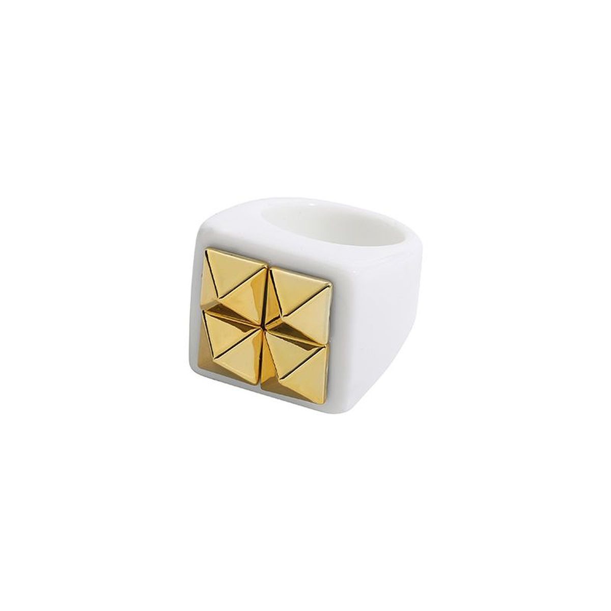 Dual Heart Triangle Cone Ball Gold Multicolor Retro Neon Ring Bulk