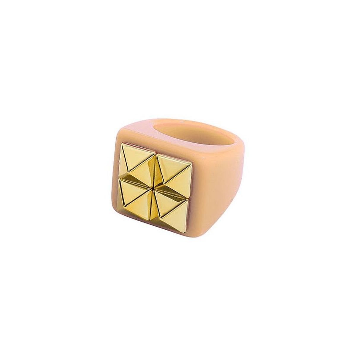 Dual Heart Triangle Cone Ball Gold Multicolor Retro Neon Ring Bulk