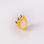 Dual Heart Triangle Cone Ball Gold Multicolor Retro Neon Ring Bulk