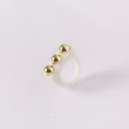 Dual Heart Triangle Cone Ball Gold Multicolor Retro Neon Ring Bulk