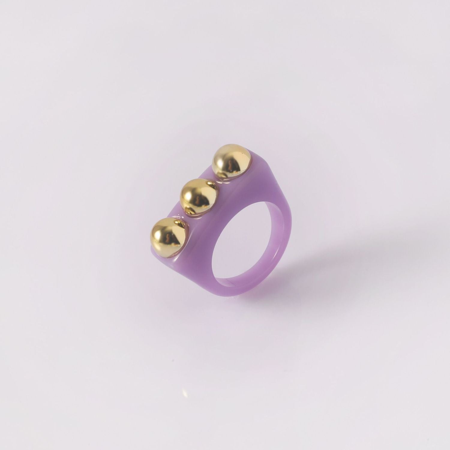 Dual Heart Triangle Cone Ball Gold Multicolor Retro Neon Ring Bulk