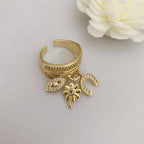 Multi Color Stackable Charms Gold Enamel Copper Cocktail Ring Wholesale