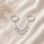 Luxury Chain Link Style Gold Silver CZ Copper Anti Tarnish Ring Bulk