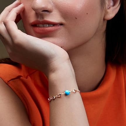 Luxury Turquoise Rose Silver Gold Anti Tarnish Brass Bracelet Wholesale