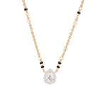 Double Halo Teardrop Rose Silver Gold Plated CZ Brass Mangalsutra Bulk
