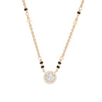 Designer Round Black Beads Rose Silver Gold CZ Brass Mangalsutra Bulk