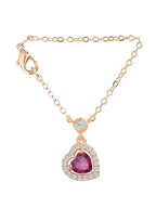 Luxury Heart Charm Rose Silver Plated Gold CZ Brass Watch Charm Bulk