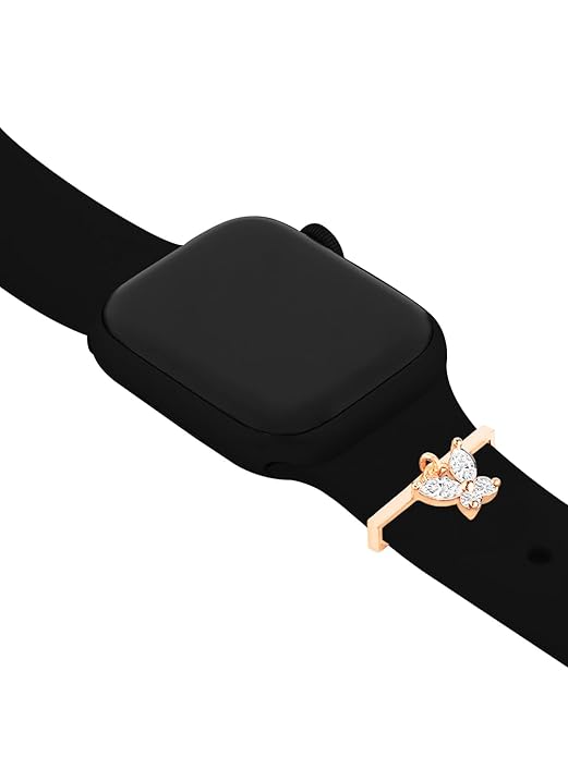 Minimal Butterfly Charm Rose Silver Gold CZ Brass Watch Charm Wholesale
