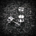 Solitaire 6 Mm Round Cut Cz Stainless Steel Ear Stud Pair Earring