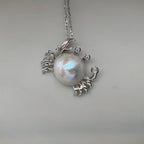 Ocean Pearl Shape Crabs 18k Gold Silver Stainless Steel Anti Tarnish Necklace Pendant Chain For Women