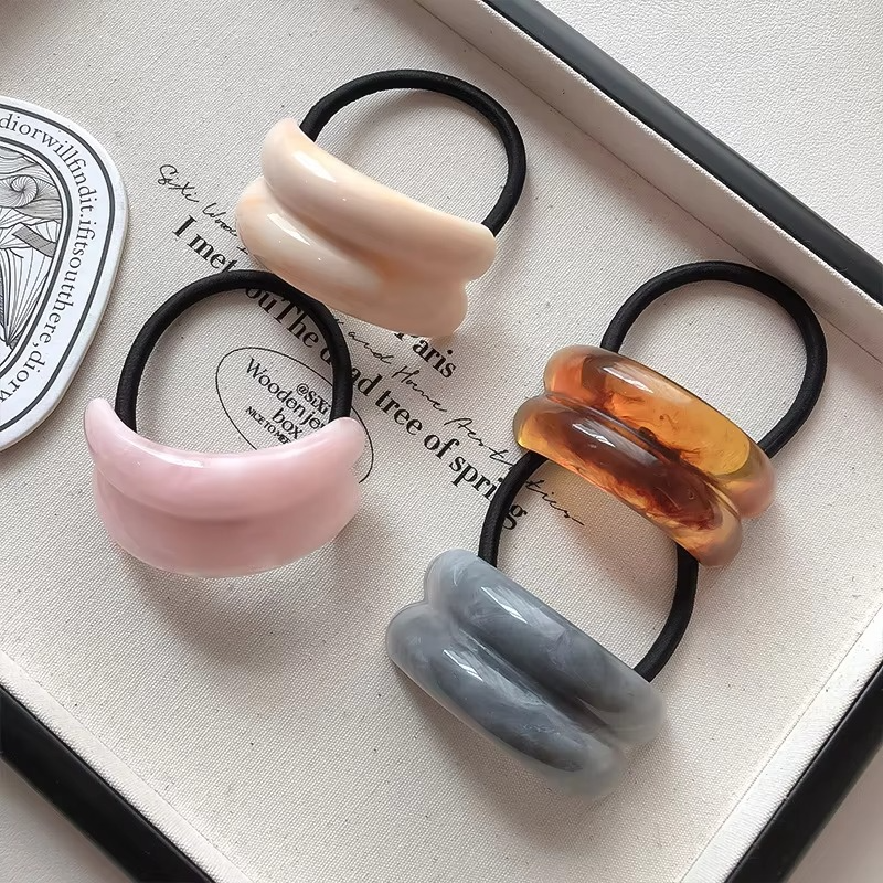 Curve Acrylic Multi Hair Band Rubber Band Hair Accessories Kids Bulk