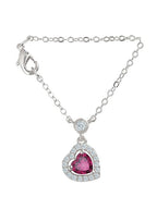 Luxury Heart Charm Rose Silver Plated Gold CZ Brass Watch Charm Bulk