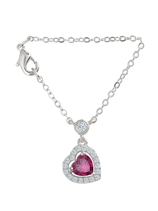 Luxury Heart Charm Rose Silver Plated Gold CZ Brass Watch Charm Bulk