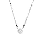Designer Round Black Beads Rose Silver Gold CZ Brass Mangalsutra Bulk