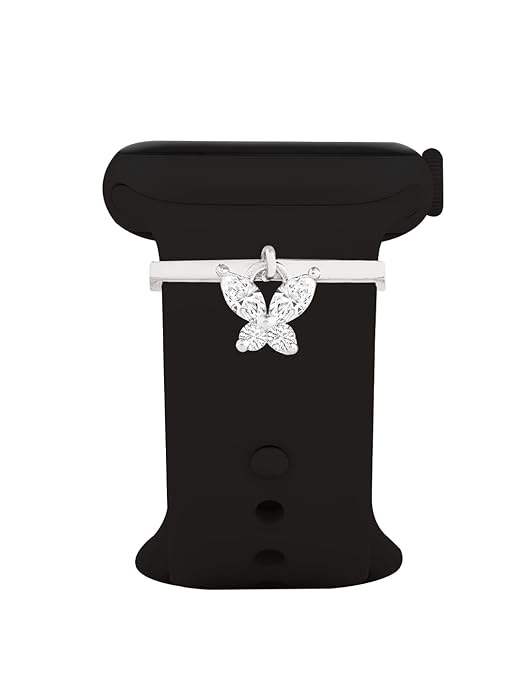 Minimal Butterfly Charm Rose Silver Gold CZ Brass Watch Charm Wholesale
