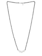 Three Stone Black Beads Rose Silver Gold CZ Brass Mangalsutra Wholesale