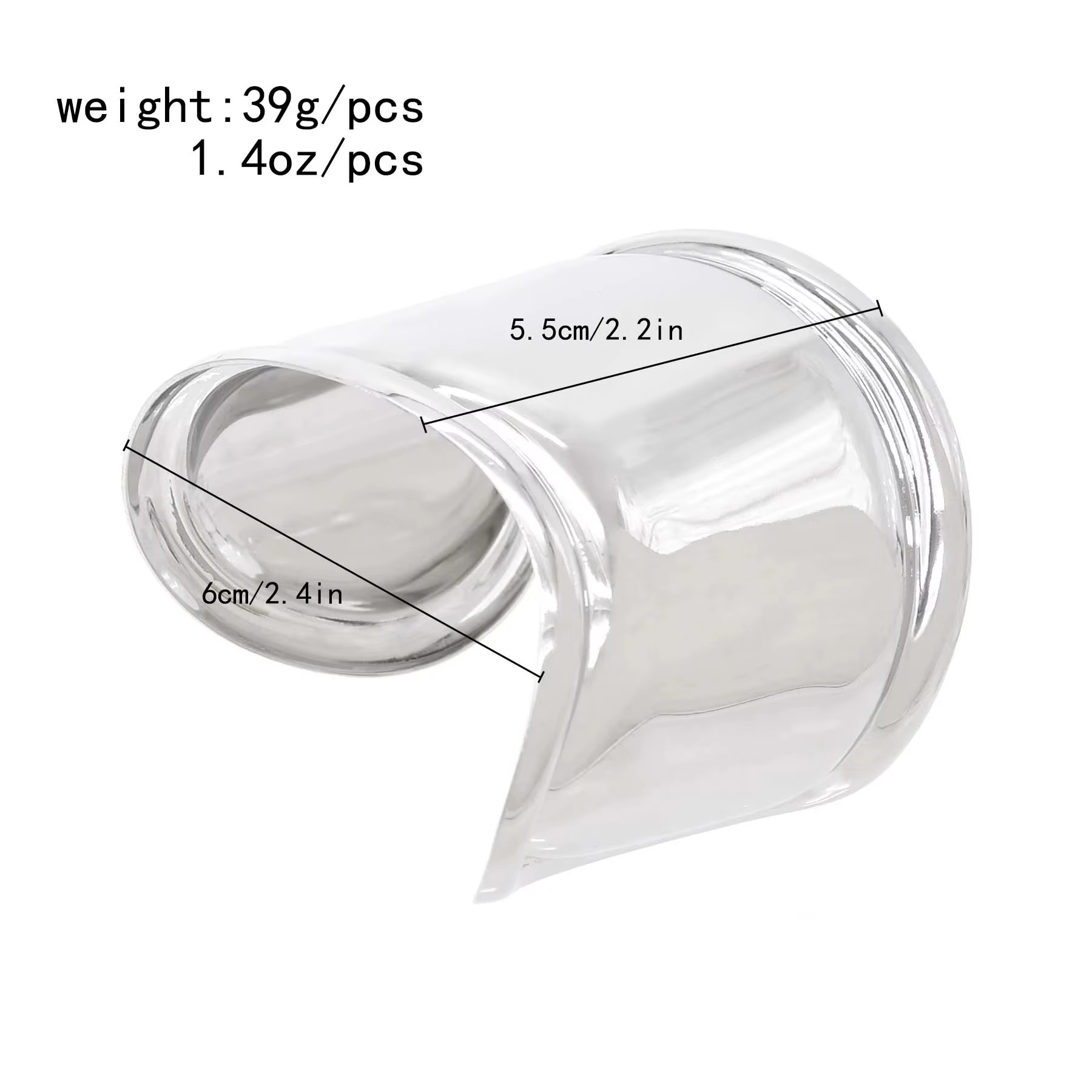 Glossy Wave Silver Anti Tarnish Cuff Kada Bracelet For Women Bulk