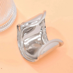 Glossy Wave Silver Anti Tarnish Cuff Kada Bracelet For Women Bulk