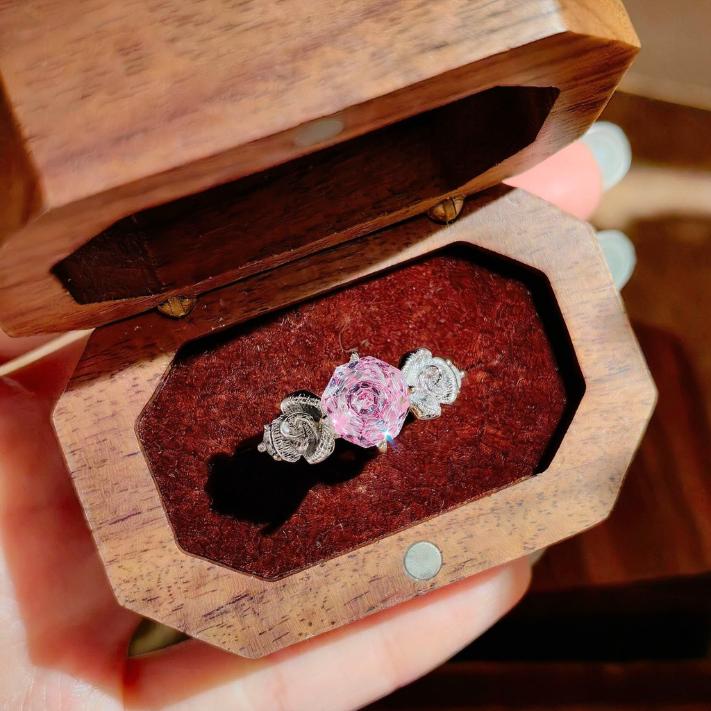 Luxury Silver Plated Round Cut CZ Copper Adjustable Cocktail Ring Bulk