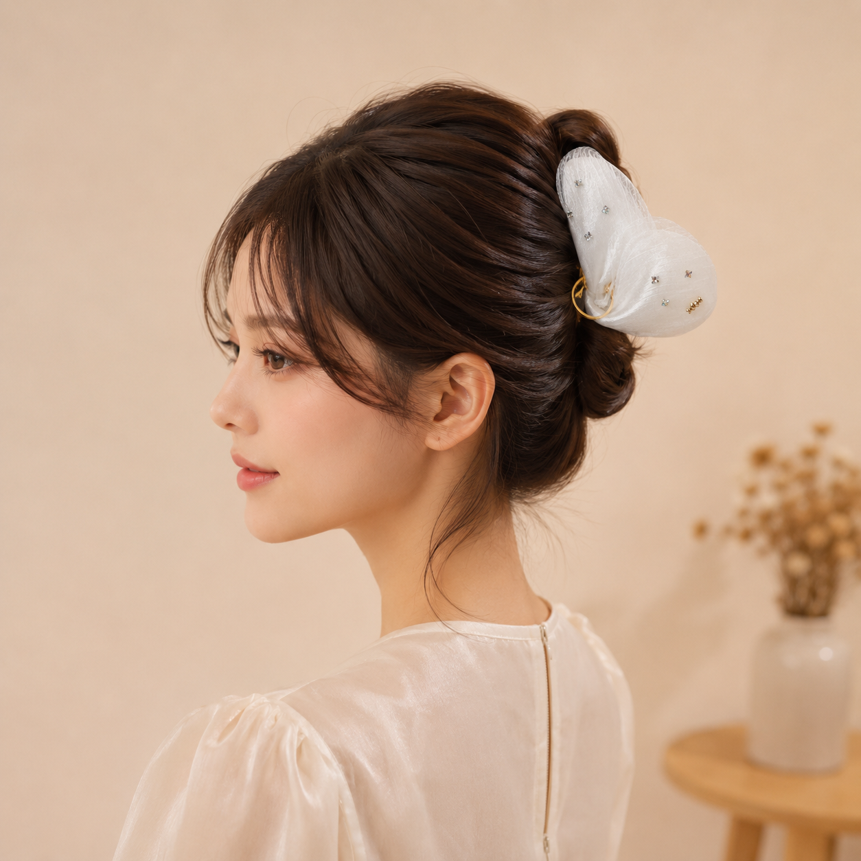 Princess Butterfly Style Gold Rhinestone Fabric Hair Accessories Bulk
