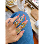 Evil Eye Cubic Zirconia Gold Free Size Adjustable Ring Women Bulk