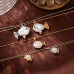 Ocean Pearl Shape Crabs 18k Gold Silver Stainless Steel Anti Tarnish Necklace Pendant Chain For Women