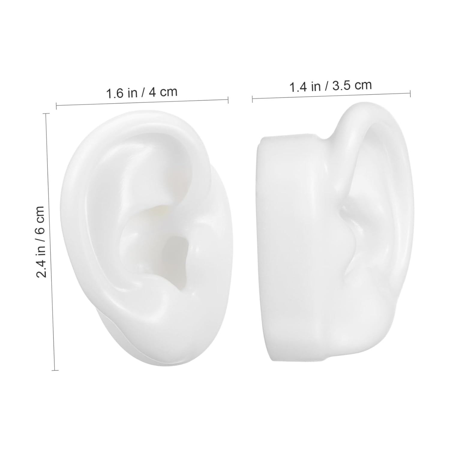 Ear Model White Silicon Photography Shoot Combo Pack Of 2 Bulk