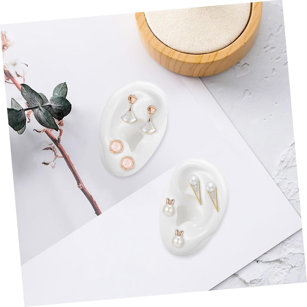 Ear Model White Silicon Photography Shoot Combo Pack Of 2 Bulk