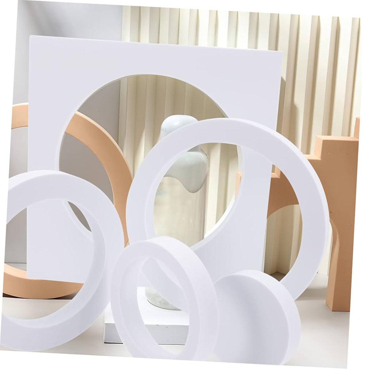 Round White Foam Photography Background Props Pack Of 5 Bulk