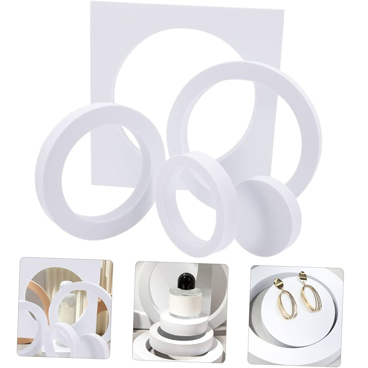 Round White Foam Photography Background Props Pack Of 5 Bulk