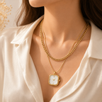 Minimalist Watch Layered Chain Gold Silver Stainless Steel Necklace Bulk