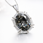 Premium Oval Cut Silver Plated CZ Anti Tarnish Copper Pendant Wholesale