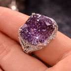 Premium Cushion Shape Silver CZ Copper Anti Tarnish Cocktail Ring Bulk