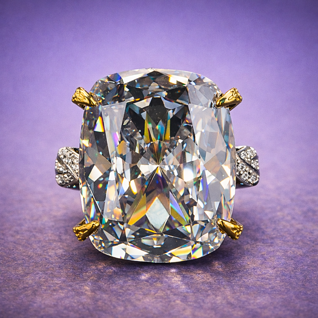Designer Cushion Cut Gold Silver Plated CZ Copper Cocktail Ring Bulk