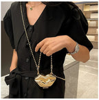 Glossy Bold Lips Gold Silver Ball Chain Shoulder Hand Bag Women Bulk