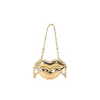 Glossy Bold Lips Gold Silver Ball Chain Shoulder Hand Bag Women Bulk