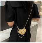 Glossy Bold Lips Gold Silver Ball Chain Shoulder Hand Bag Women Bulk
