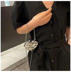 Glossy Bold Lips Gold Silver Ball Chain Shoulder Hand Bag Women Bulk