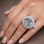 Glamorous Round Cut Silver CZ Copper Anti Tarnish Cocktail Ring Bulk