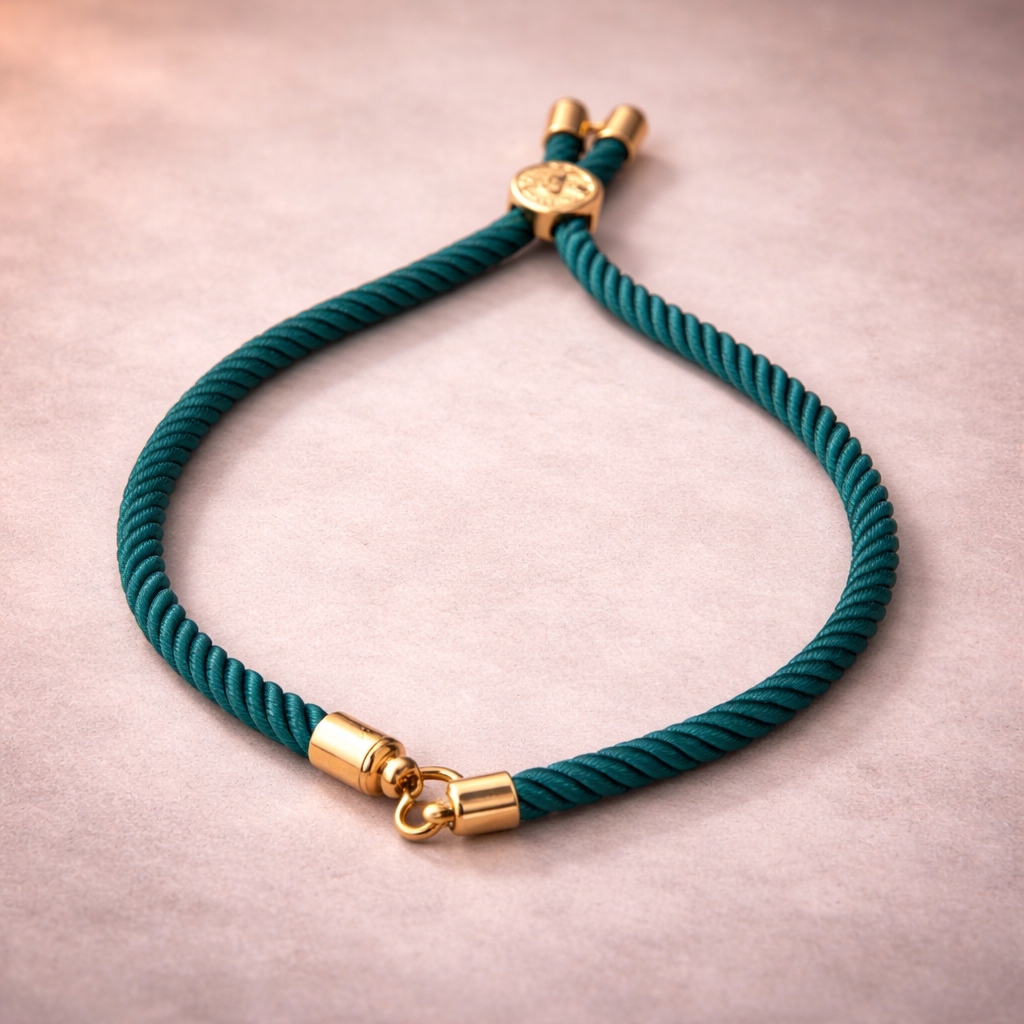 Wholesale Blue Brown Green Stylish Gold Plated Plain Thread Bracelet