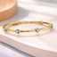 Bulk Blue Evil Eye Gold Plated Enamel Anti Tarnish Copper Cuff & Kada